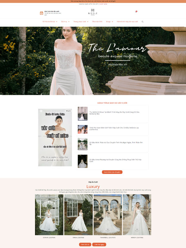 Thiết kế Website cho Thuê Áo cưới